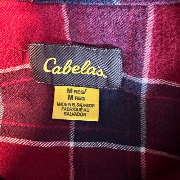 Cabela’s Women’s Size Medium Red Blue Flannel Cotton Button Up EUC - Picture 5 of 16
